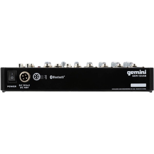 Main product image for Gemini GEM-012USB Compact 12 Channel Bluetooth Mixer235-160